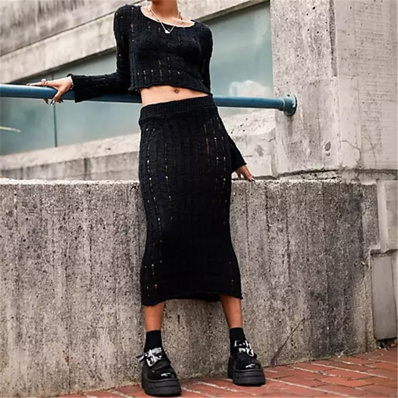 Custom Women's Knitted Midi Skirt