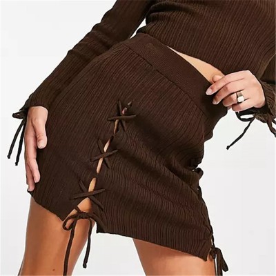 Custom Women's Knitted Mini Skirt| Custom Sexy Fashion Skirt| Wholesale Slim Fit Skirt