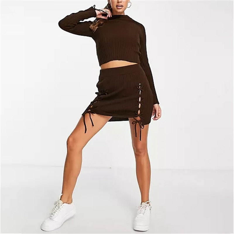 Custom Women's Knitted Mini Skirt