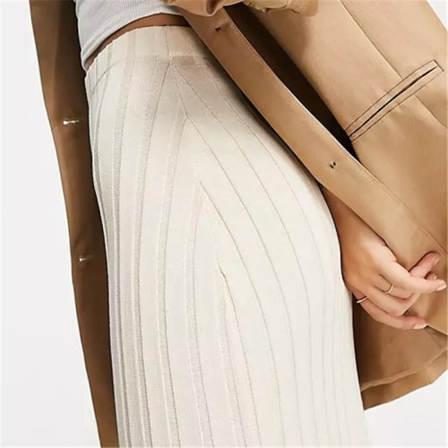 Custom Women's Lightweight Knit Midi Skirts| Custom Winter Skirts| Wholesale Slim Skirts