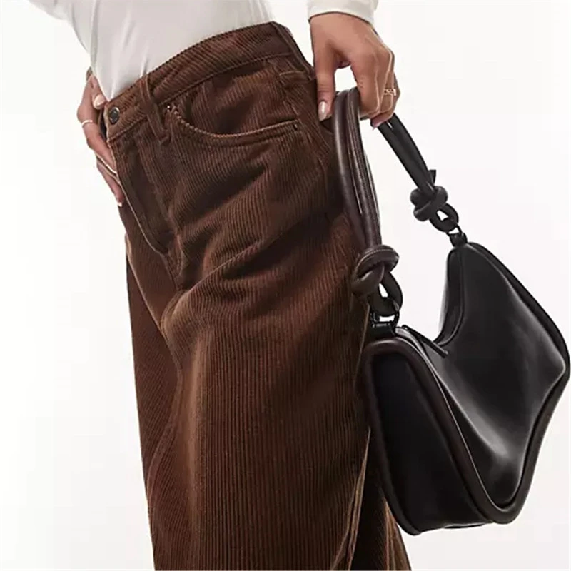 Custom Women's Brown Midi Skirt
