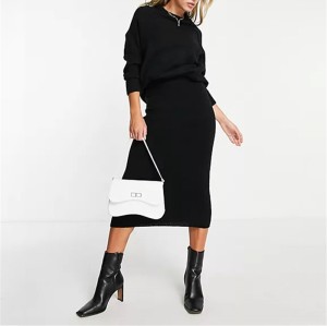 Custom Women's Knitted Midi Skirt| Custom Slim Fit Skirt| Wholesale Casual Skirt