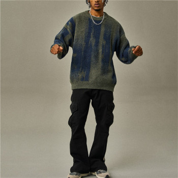 Custom Men's Knit Sweater | Custom Textured Sweater| Men's Autumn And Winter New Trend Loose Sweater| Custom 100% Polyester Oversized Sweaters