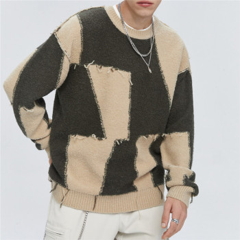 Hot Sales Sweater| Wholesale Men's Round Neck Long Sleeved Sweater| High Quality Loose Lazy Men's Clothing| Manufacturer Autumn Winter Knitwear Men's Coat