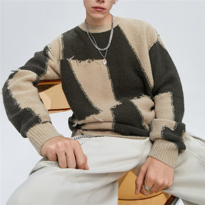 Hot Sales Sweater| Wholesale Men's Round Neck Long Sleeved Sweater| High Quality Loose Lazy Men's Clothing| Manufacturer Autumn Winter Knitwear Men's Coat