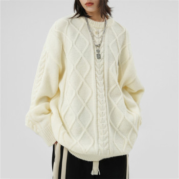 Hot Sales Autumn And Winter American Retro Premium Knitwear| Low Price Men's Fashion Label Lazy Loose Lovers' Sweater