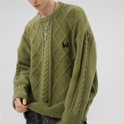 Hot Sales Autumn And Winter American Retro Premium Knitwear| Low Price Men's Fashion Label Lazy Loose Lovers' Sweater