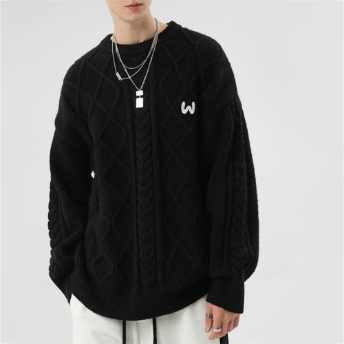 Hot Sales Autumn And Winter American Retro Premium Knitwear| Low Price Men's Fashion Label Lazy Loose Lovers' Sweater