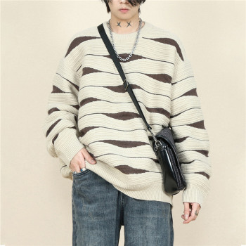 Hot Sales China-Chic Original Irregular Stripe Sweater| High Quality Men's Bottom Pullover In Autumn And Winter