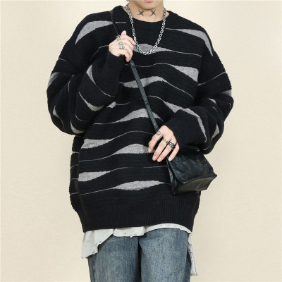 Hot Sales China-Chic Original Irregular Stripe Sweater| High Quality Men's Bottom Pullover In Autumn And Winter
