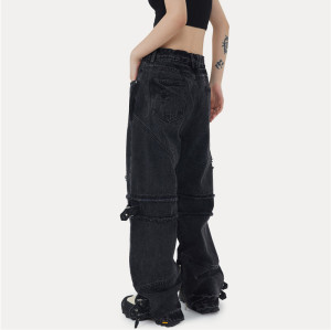 Hot Sales China-Chic Street Wash And Old Punk Jeans Trousers| Custom Loose Straight Trousers For Men
