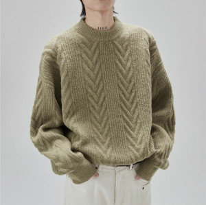 Custom High Street Men's Sweaters| Solid Crew Neck Wool Sweaters| Custom Oversize Sweaters For Winter