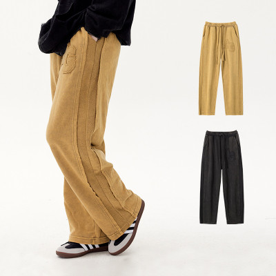 Women's Straight-leg Pants Manufacturer|Elastic Waist With Drawstring Tackpants|Custom Causal Wash Joggers