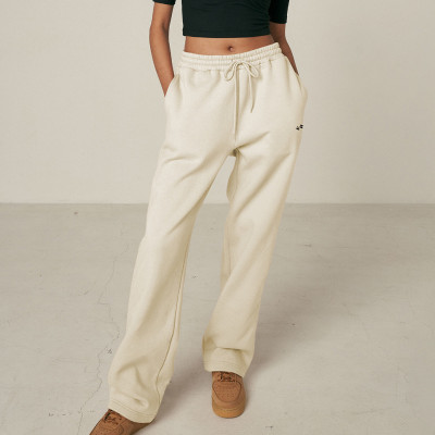 Fast Delivery Womne's Sweatpants|320 Grams 100% Cotton Straight Pants|Printed Logo Wide Leg Trousers