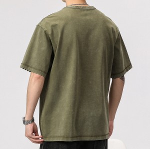 Schnelle Lieferung Vintage-T-Shirts für Herren|T-Shirts aus 100 % Baumwolle mit Acid-Waschung|Hight Street-Freizeit-T-Shirts