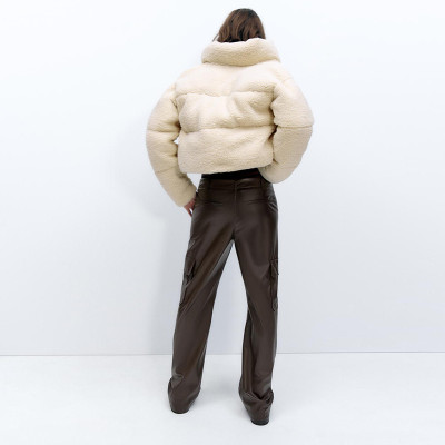 Women's Leather Pants Manufacturer|Custom Zipper Fly Straight Leg Pants|High Waist Slim Fit Pants For Lady