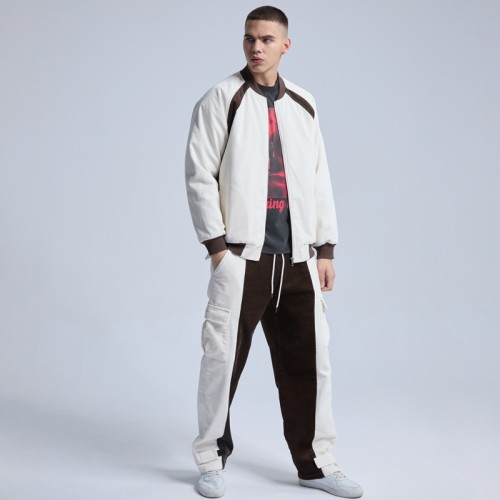 Original Casual Street Wear Coat|Corduroy Jacket With Shoulder Sleeves|Contrast Color Jacket For Men