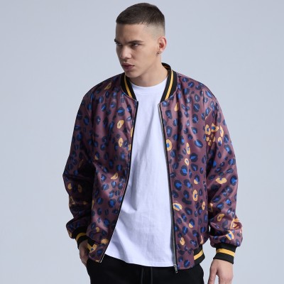 Original Casual Street Wear Coat|Leopard Print Jacket Wool Coat|Round Collar Full-zip Cardigan Coat Men