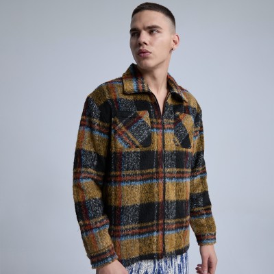 Original Casual Street Wear Coat|Special Contrast Color Jacket|Lamb Wool Shirt Fit Coat