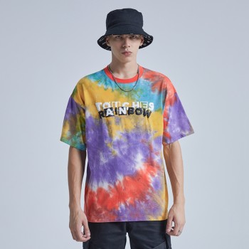 Original Men's Loose T-shirts|High Quality Tie Dye T-shirts|Fashion Puff Printing T-shirts