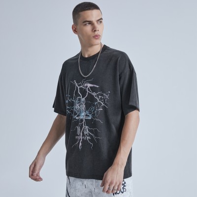 Fashion Men's Vintage T-shirts Factory|Original Direct Injection T-shirts|New Design Snow Washing T-shirts