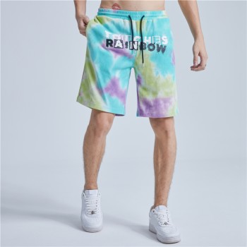 Tie Dyed Waffle Shorts Men | 100% Cotton | Custom Puff Print Logo | Casual Shorts