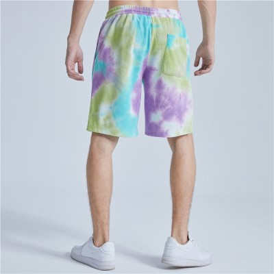 Tie Dyed Waffle Shorts Men | 100% Cotton | Custom Puff Print Logo | Casual Shorts