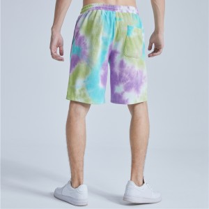 Custom Logo Tie Dyed Men's Shorts|100% Cotton Puff Print Shorts|Summer Sports Shorts