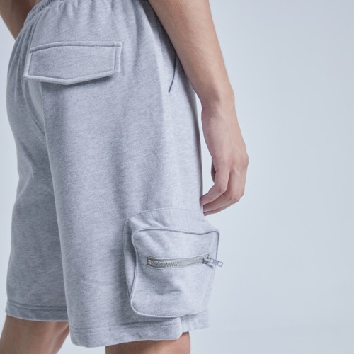 Custom Logo Men's Shorts|100% Cotton Men Shorts | Elastic Waist 3D Zipper Pockets Men Short