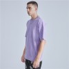 T-shirt personnalisé pour hommes, lavage à l'acide de neige, blanc, violet, Vintage, lavé, en coton 220 GSM