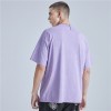 Benutzerdefiniertes Snow Acid Wash T-Shirt für Herren, blanko, lila, Vintage-Waschung, 220 g/m² Baumwollhemd