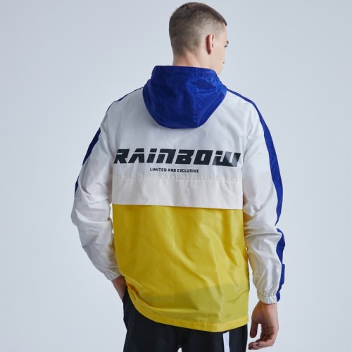 Rainbow Touches Custom Jacket Coat With Hoodie Muti-colored Waterproof Skateboard