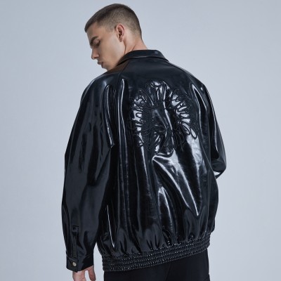 Rainbow Touches Custom Jacket Coat Embroidery Letters Leather Waterproof Hip Hop