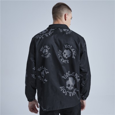 Rainbow Touches Custom Screen Printing Jacket Coat Turn-down Collar Hip Hop