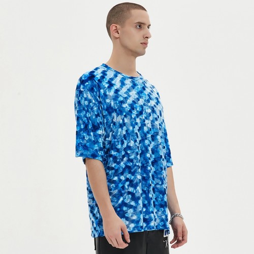 Mens Velvet T shirt | Bright Blue | Oversized Blank | Streetwear Clothing Manufacturers