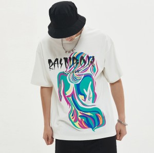 Oversized Graphic Tees | Drop Shoulder | Crewneck| Rainbow Color | Streetwear Clothing Manufacturers
