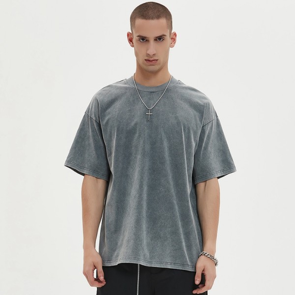 Blank Vintage Washed T shirt Men | 260 GSM | Heavy Cotton | Streetwear Clothing Manufacturers