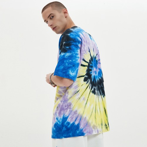 Tie Dye Rainbow T-shirt | 230 GSM | Cotton | Silicone Rubber Print Logo | Oversized | For Men