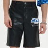 Mens Leather Shorts | Chenille Embroidered | Patch | Custom Streetwear Manufacturer