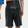 Mens Leather Shorts | Chenille Embroidered | Patch | Custom Streetwear Manufacturer