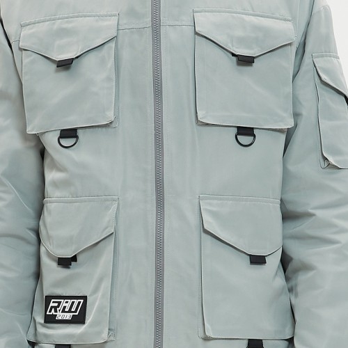 Custom Utility Jacket | Zip Up | Functional Multi Pocket | Silicone Rubber Patch | For Men