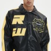 Faux Leather Jacket | Racing | Biker | Button | Applique Embroidered | Streetwear Manufacturer