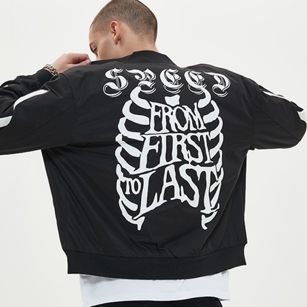 Bomber Jacket Men | Skeleton | Screen Printing | Polyester | Custom | Streetwear Manufacturer