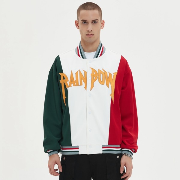 Sports Varsity Baseball Jacket | Male | Custom Embroidered | Color Block | Streetwear