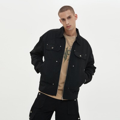 Cargo Jacket Men | Cotton Twill | With Rivet | Punk | Hip Hop | Custom Streetwear