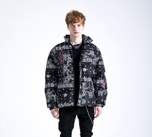 Puffer Jacket Men | Custom | Bandana | Quilted | Oversized | Hip Hop | Streetwear Manufacturer