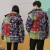 Chaqueta acolchada para hombre | Estampado de bandana | Abrigos de pato | Capucha extraíble | Parejas | Invierno | Cálido | Ropa de calle