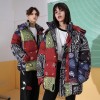 Chaqueta acolchada para hombre | Estampado de bandana | Abrigos de pato | Capucha extraíble | Parejas | Invierno | Cálido | Ropa de calle