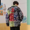 Chaqueta acolchada para hombre | Estampado de bandana | Abrigos de pato | Capucha extraíble | Parejas | Invierno | Cálido | Ropa de calle