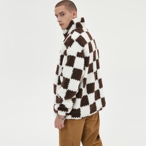 Chaquetas Sherpa a cuadros para hombre | Polar a cuadros | Con cremallera | Con bufanda extraíble | Fabricante de ropa de calle